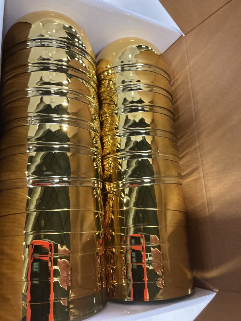 Condition photo showing New/Like New for 12 pcs jumbo gold easter eggs 6 inch large golden metallic easter eggs bulk for filling treats plastic fillable jumbo surprise eggs hunt easter basket stuffers fillers party favor for kids boys girls 12 golden jumbo eggs