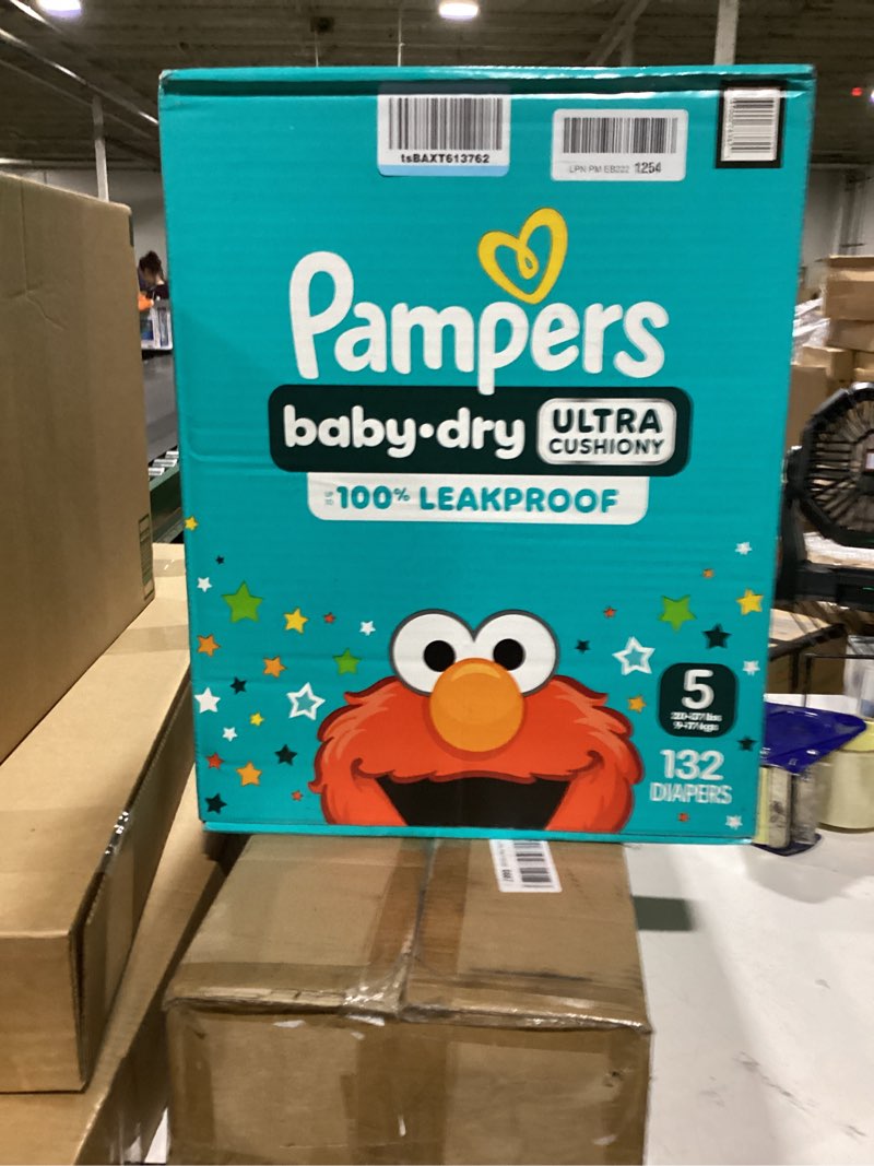 Condition photo showing New/Like New for pampers diapers - baby dry - size 5, 132 count, absorbent disposable infant diaper (packaging may vary) size 5 132