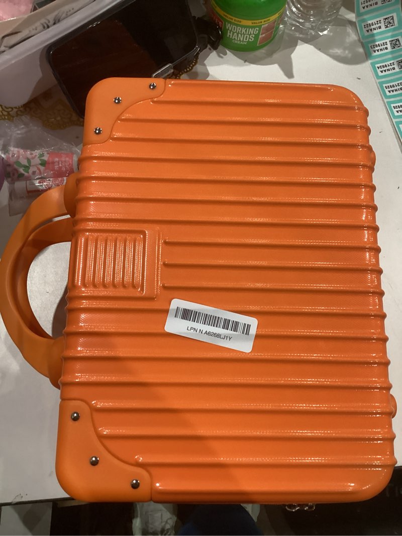 Condition photo showing Good Condition for Amylove Adult Game Toy Storage Organizer Case for Women and Men Lock Box Toy Travel Bag Game Locking Storage Box Travel Bag, 12.6 x 9.8 x 6.7 Inch (Orange)