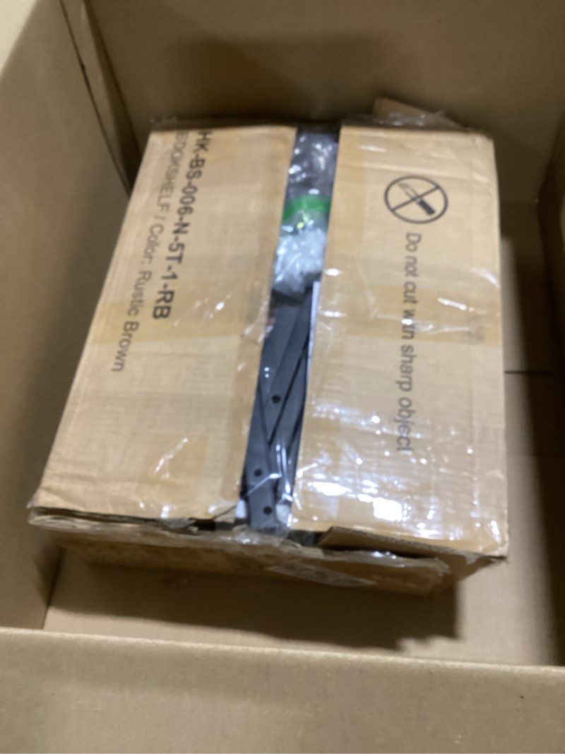 Condition photo showing Good Condition for Furologee 5 Tier Bookshelf with Drawer, Tall Narrow Bookcase with Shelves, Wood and Metal Bookshelves Storage Organizer, Industrial Display Standing Shelf Unit for Bedroom, Living Room, Rustic Brown 5 Tier Rustic Brown