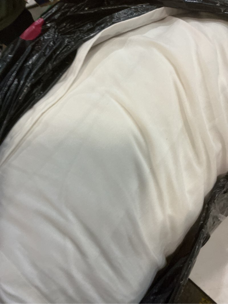 Condition photo showing As Is for CozyLux Oversized King Comforter Set White Seersucker 7 Pieces 120x98 Bed in a Bag Comforter Set wit