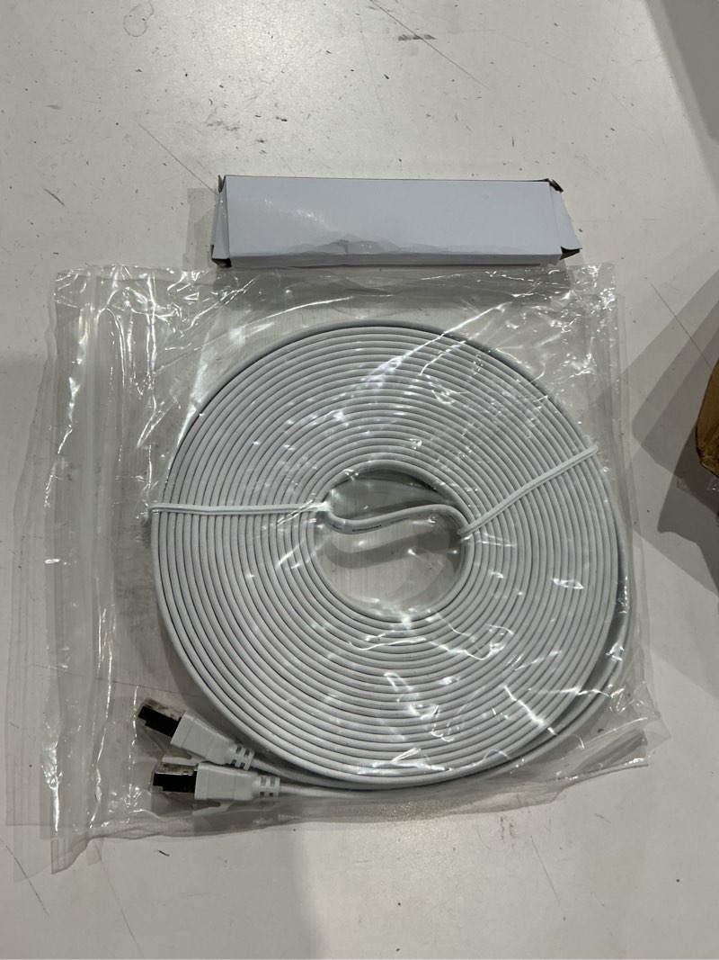 Condition photo showing Good Condition for jadaol cat 8 ethernet cable 50 ft, 40gbps 2000mhz flat rj45 s/ftp lan patch cable, high-speed cat8 network cable for router, modem, switch, gaming consoles, pc, home network & streaming devices, white 50ft white