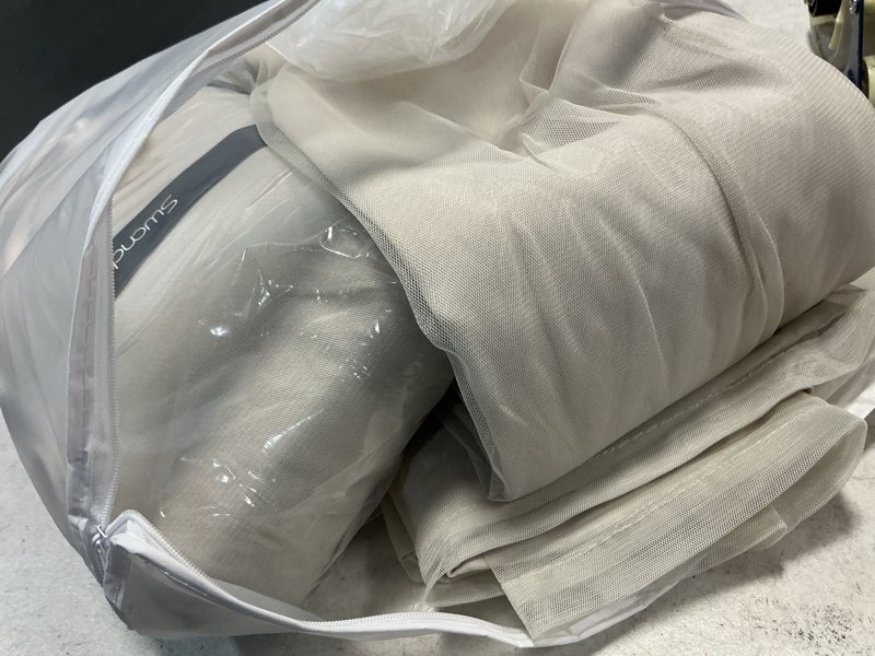 Condition photo showing Good Condition for 100% blackout curtains for bedroom, double layer ivory curtains, black out curtain 84 inch long with sheer overlay for living room, room darkening window drapes with grommet, 52" w x 84" l ivory 52"w x 84"l (pack of 2)