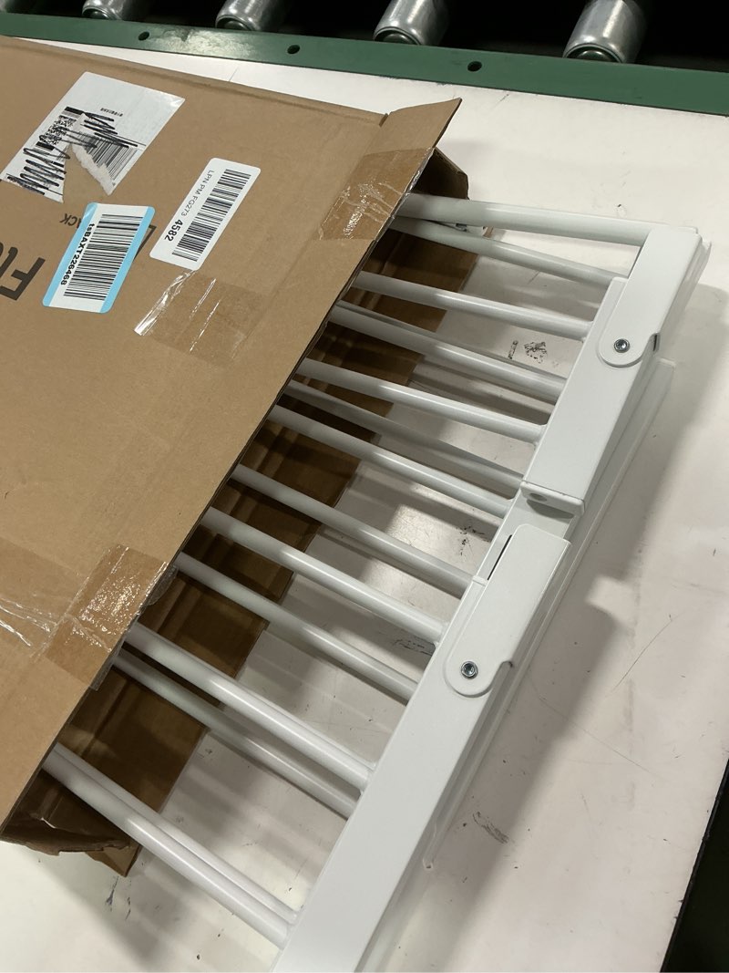 Condition photo showing Good Condition for Dog Gate Indoor,18"-45" Adjustable Extra Wide Metal Short Dog Gate to Step Over, 18" Tall Small Pet Gate with 3 Extension Kits, Pressure Mounted for Doorways & Stairs 18-45''W*18''H White