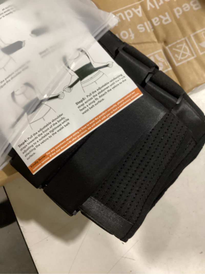Condition photo showing Good Condition for posture corrector for women & men, back brace advanced full back support for upper & lower back pain relief, spine, neck, and hump, x-style medical-grade lumbar support system with adjustable shoulder straightener and breathable design for long sitting and exercises black medium (waist 35"-39")