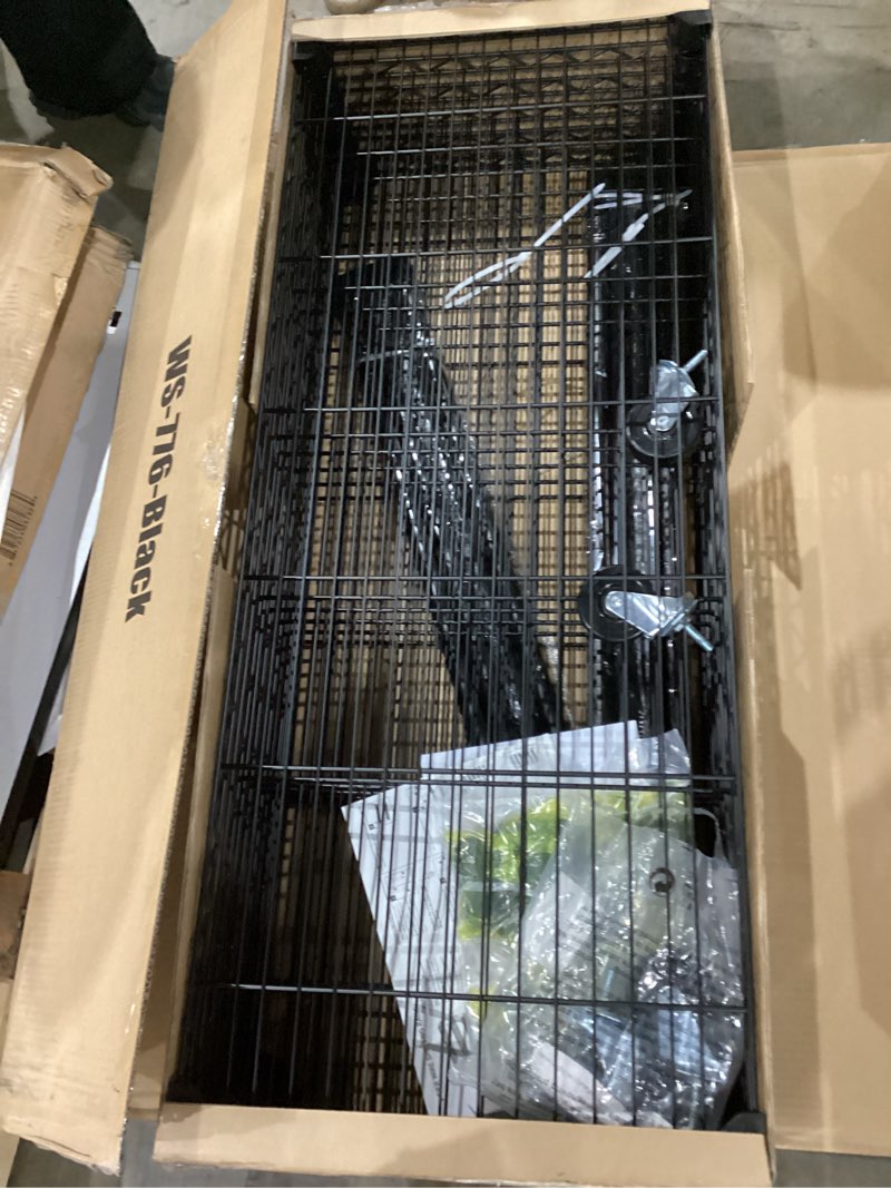 Condition photo showing Good Condition for storage shelves 2100lbs capacity, 6-shelf on casters 48" l×18" w×82" h commercial wire shelving unit adjustable layer metal rack strong steel for restaurant garage pantry kitchen,black 18l x 48w x 82h black