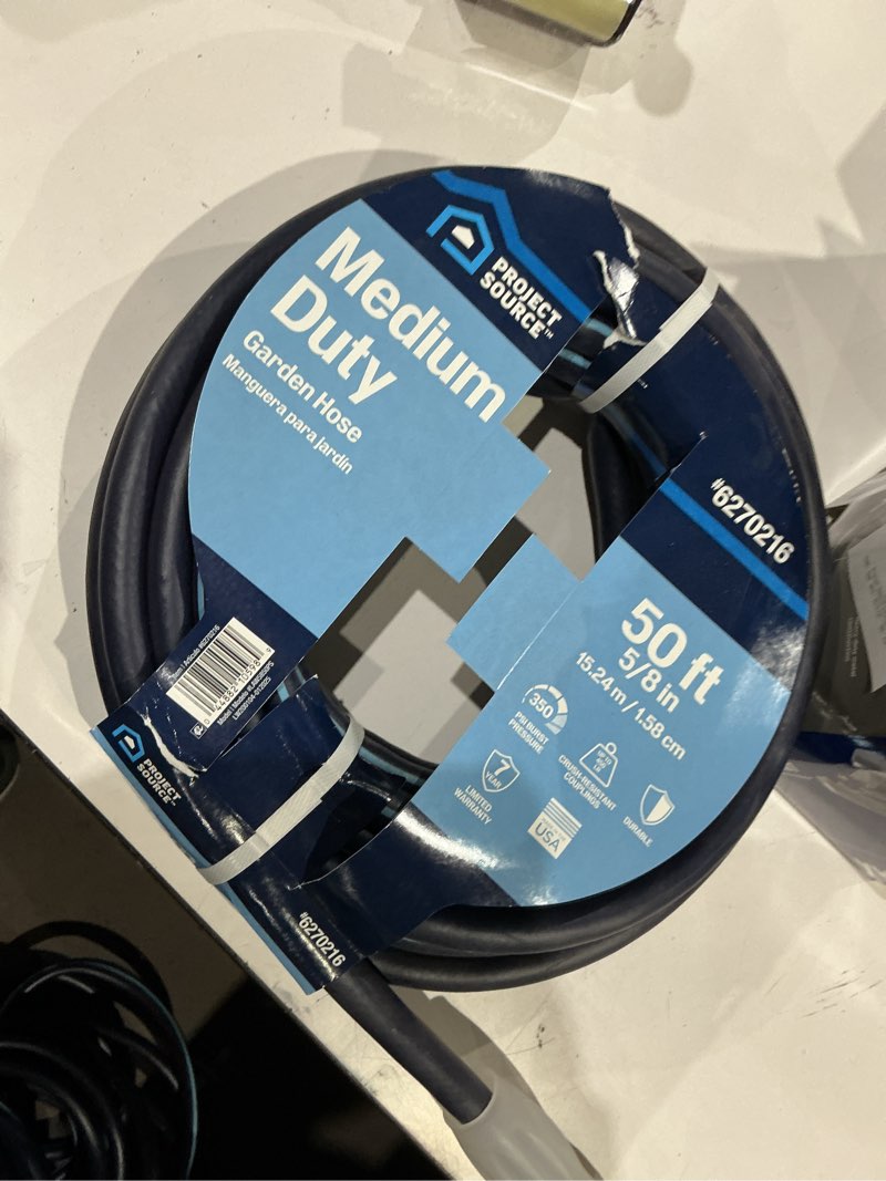 Condition photo showing New/Like New for project source 5/8-in x 50-ft medium -duty vinyl blue hose