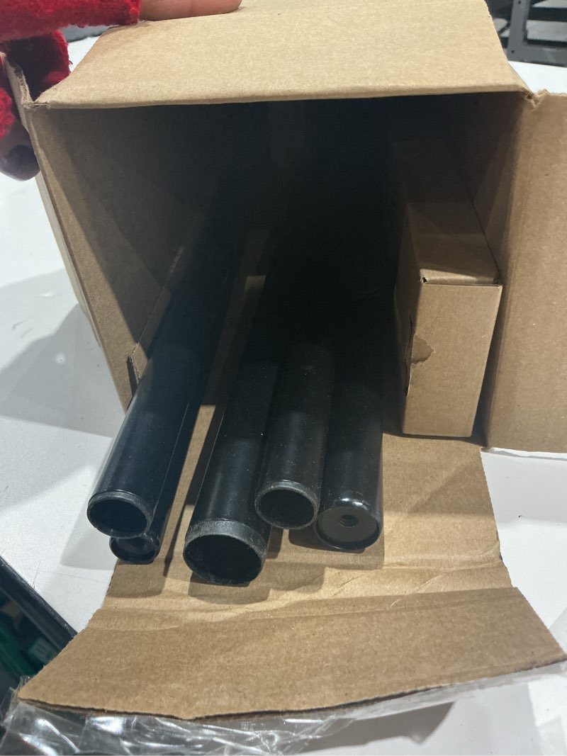 Condition photo showing As Is for kamanina 1 inch double curtain rod 36 to 72 inches (3-6 feet), black heavy duty curtain rods for windows, telescoping double drapery rods with end caps, fewer rods, faster setup black 36-72"
