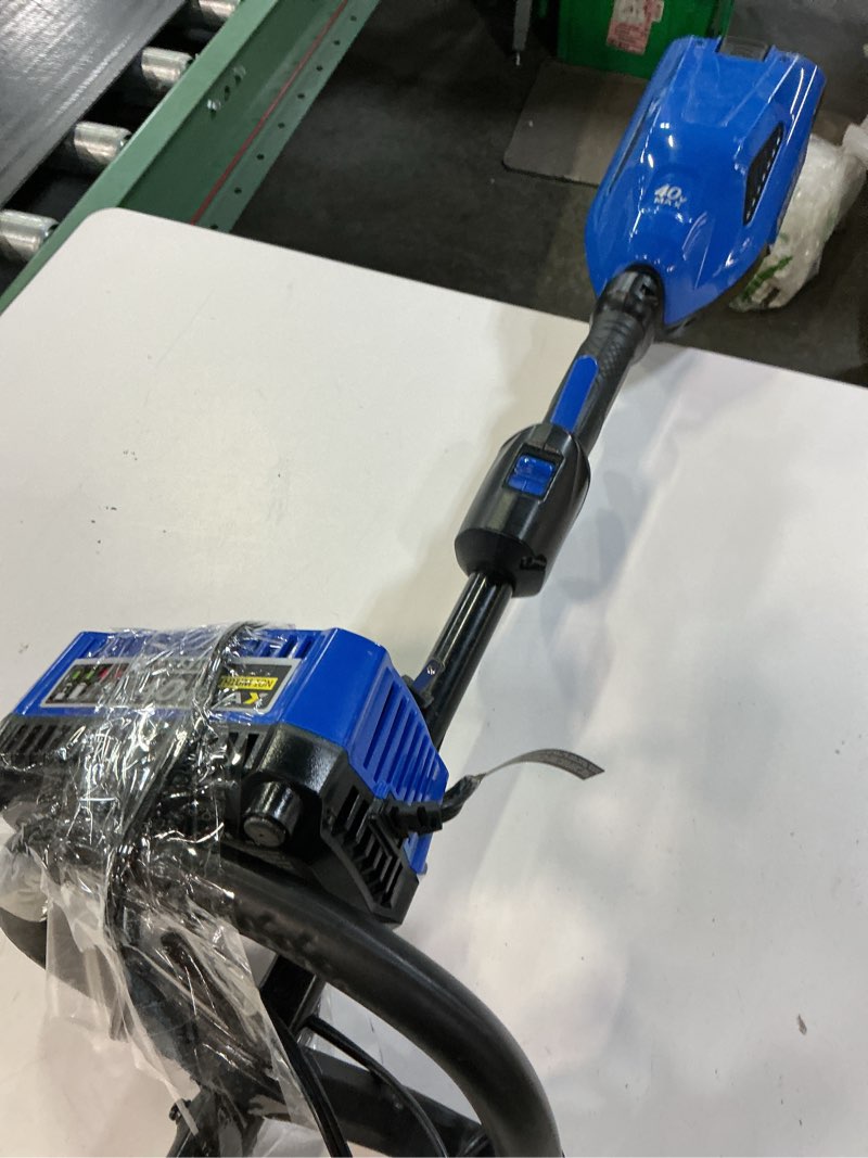 Condition photo showing As Is for kobalt 40-volt max 15-in straight shaft battery string trimmer 2.5 ah (battery included) (charger included) kst 2540-06