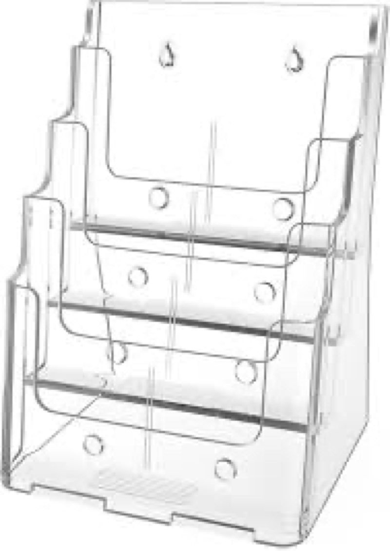 maxgear acrylic brochure holder 8.5 x 11 inch, 4 tier clear literature organizer magazine stand disp