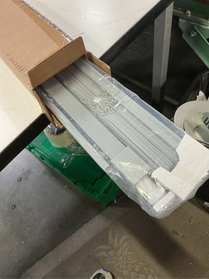 Condition photo showing Good Condition for lazblinds no tools no drill 1" vinyl mini blinds, cordless blinds for windows, light filtering horizontal window blinds & shades, 31" w x 64" h, grey cordless-grey 31" w × 64" h
