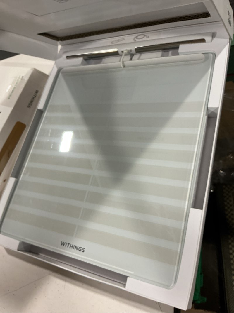 Condition photo showing Good Condition for withings body scan - smart scale with segmental body composition analysis, weighing scales body weight & vascular age, visceral fat, heart rate, ios/android white body scan - 36mm