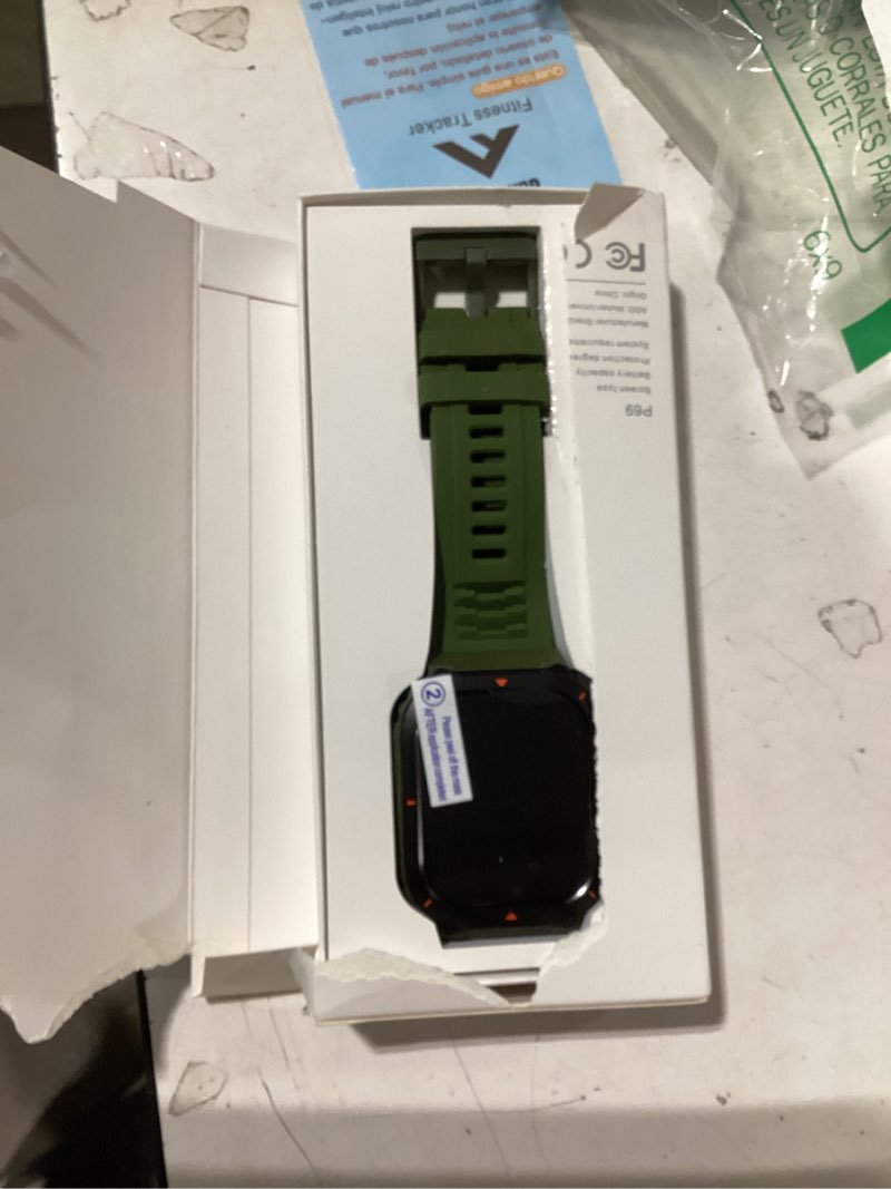Condition photo showing Good Condition for military gps smart watch for men pressure/altitude/compass,fitness smart watch for android phones and iphone,outdoor waterproof fitness tracker with blood oxygen/heart rate/sleep/100+ sport modes green gps
