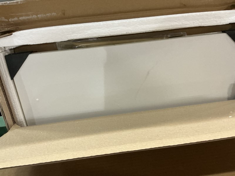Condition photo showing Good Condition for paylesshere | 39 inch computer desk | white gold | office desk with metal frame, adjustable feet | water-resistant, scratchproof surface | sturdy writing table for home office or study | pack of 1 white gold 39 inch