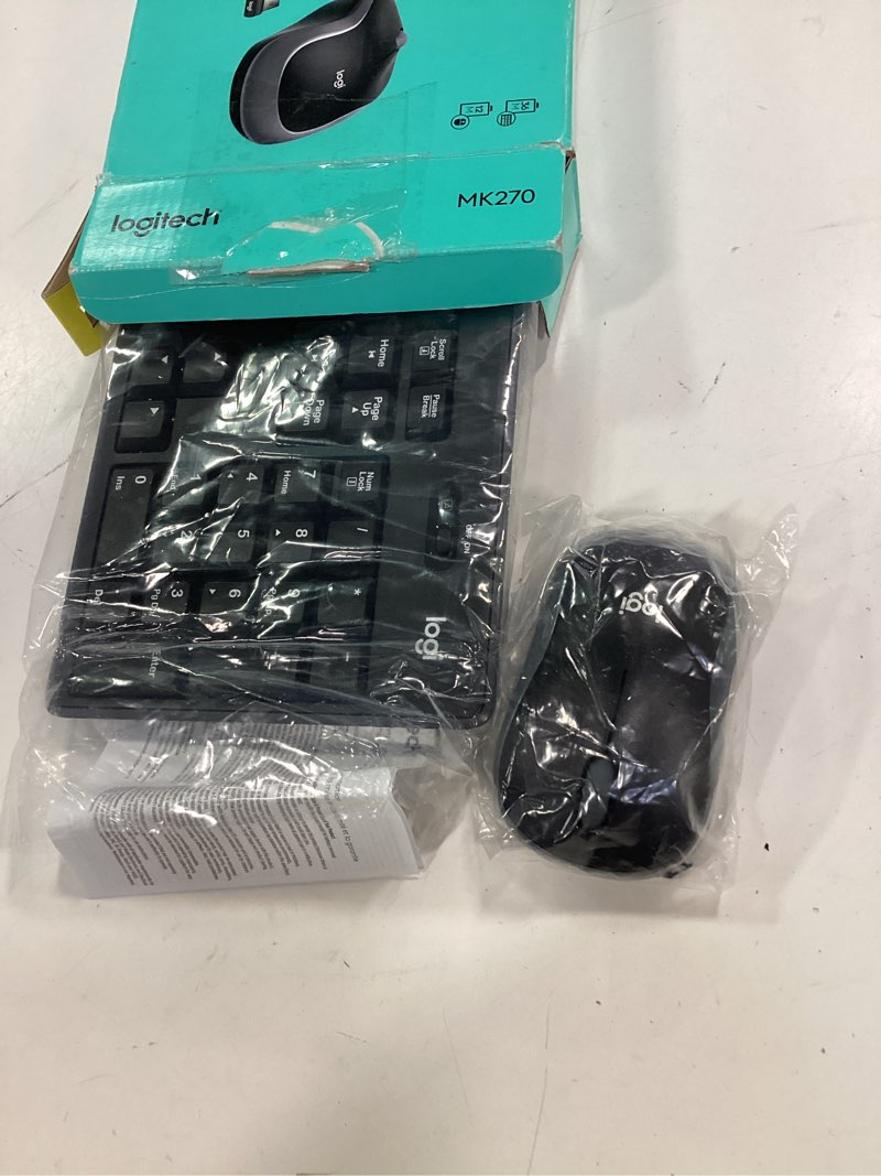 Logitech MK270 Wireless Keyboard and Mouse Combo for Windows, 2.4 GHz, 8 Multimedia Keys, PC, Laptop