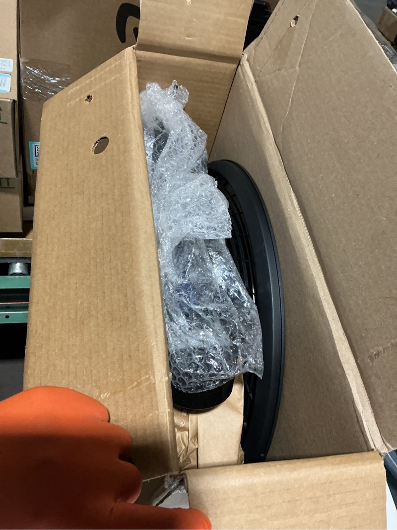 Condition photo showing Good Condition for lasko oscillating cyclone pedestal fan, adjustable height, timer, remote control, 3 speeds, for bedroom, living room, home office, 18", black, 1843 standard packaging