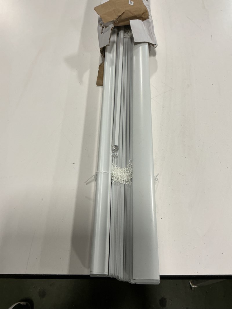 Condition photo showing As Is for Project Source 1-in Slat Width 35-in x 64-in Cordless White Vinyl Light