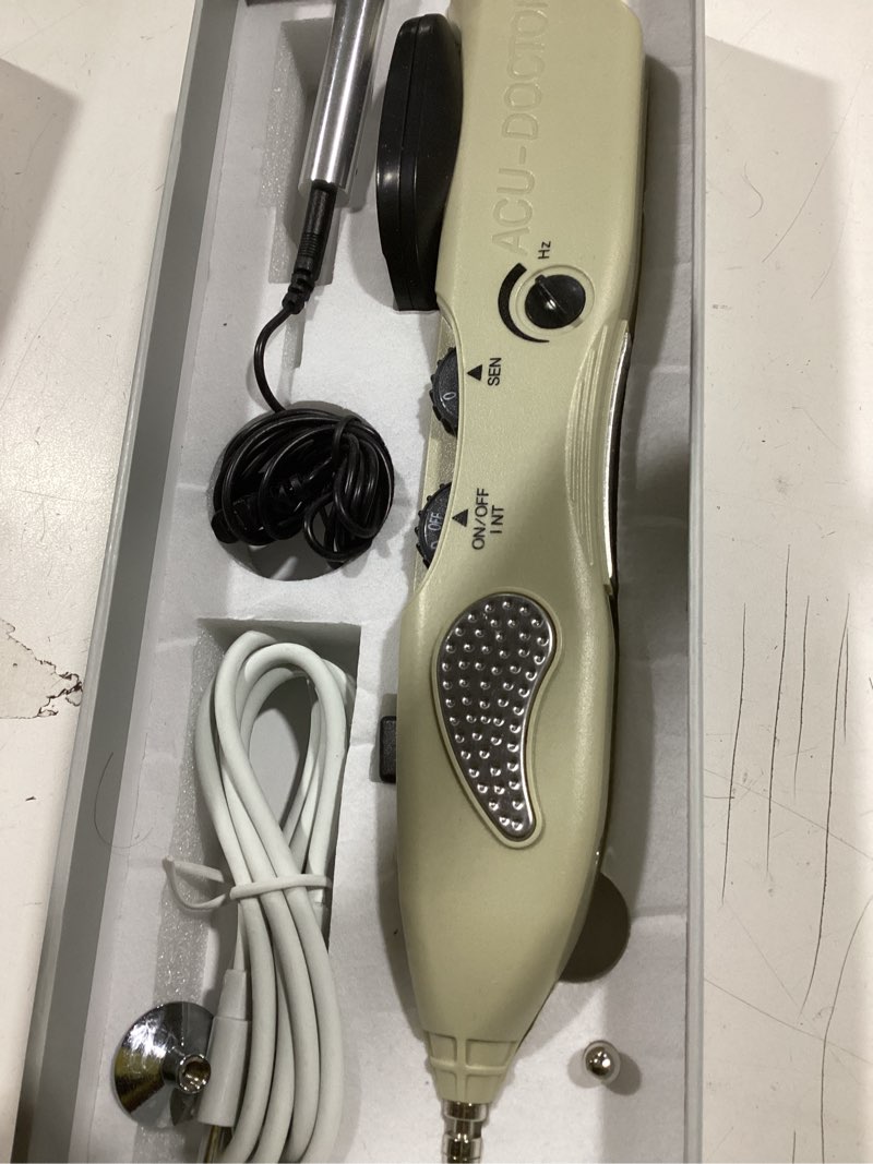 Condition photo showing New/Like New for Electronic Acupuncture Pen Pain Relief Therapy Meridian Pen Find Acupoints Automatically with 3 Massage Heads Rechargeable 508B