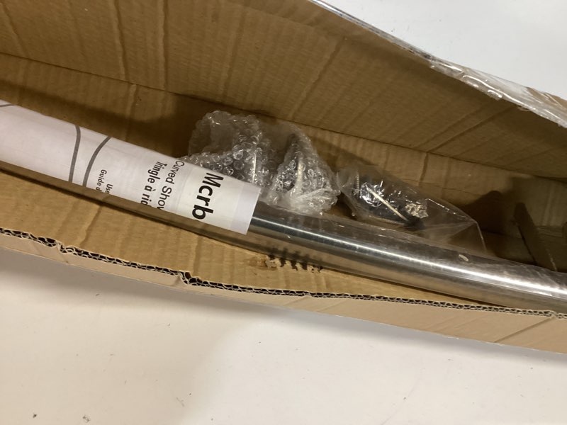 Condition photo showing New/Like New for Curved Shower Curtain Rod, Adjustable 40-72 inches Extra Wide Curved Shower Rods for Bathroom, Rust proof Shower Rod, Stainless Steel Curved Curtain Rod for Shower, Bathtub, Brushed Nickel Brushed Nickel 40-72 inches