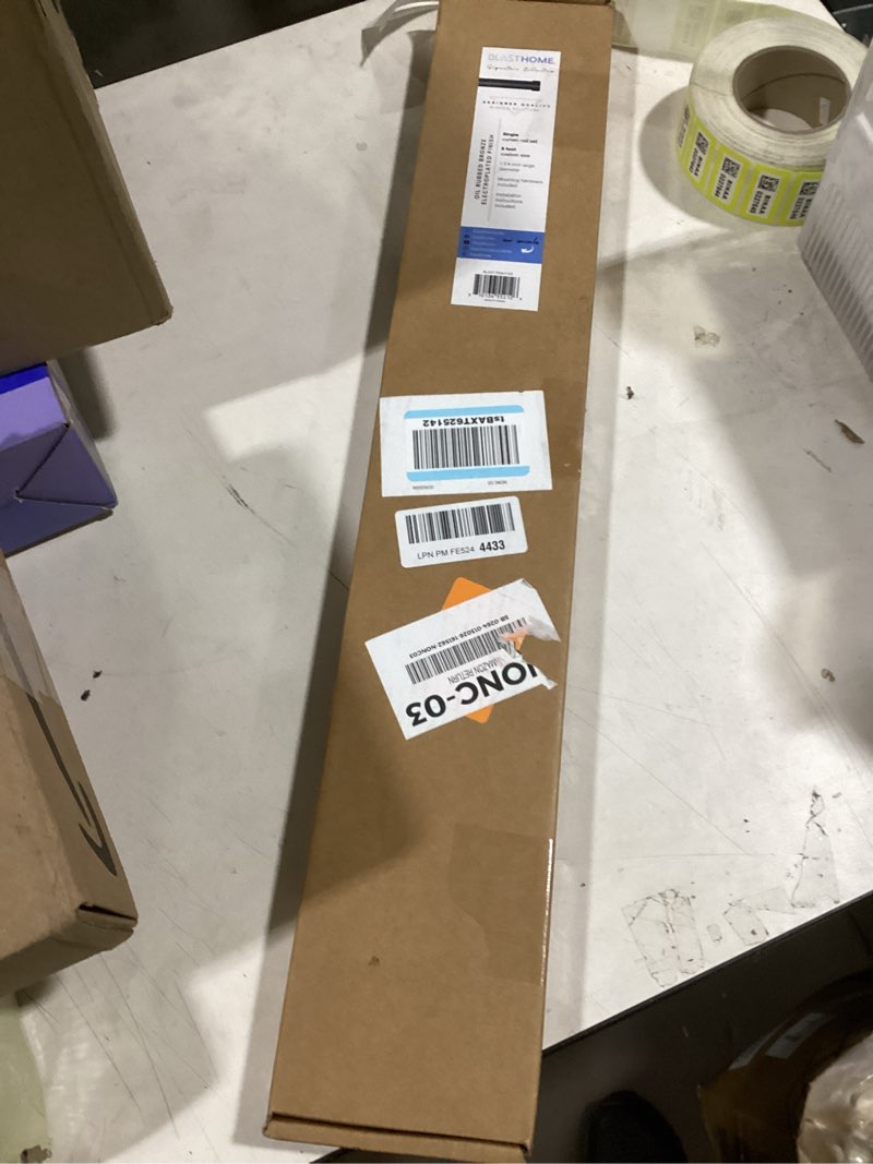 Condition photo showing New/Like New for BlastHome® Non-Adjustable Luxury Curtain Rods for Windows, 1 ¼” Rod Set, 5 foot Fixed Length (Two Rods Connect for a Seamless Look), Oil Rubbed Bronze Single Rod Oil Rubbed Bronze 5 foot