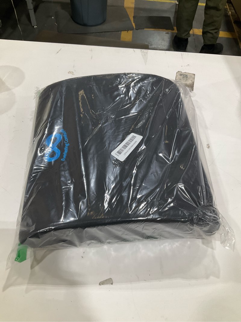 Condition photo showing Good Condition for everlasting comfort lumbar support pillow for office chair - memory foam back cushion for car seat - promotes better posture, back pain relief - ideal gaming and desk chairs work and home essentials a. black