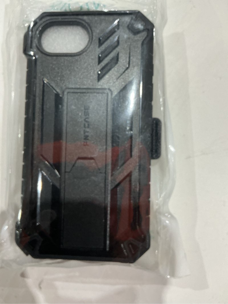 Condition photo showing Good Condition for fntcase for iphone 16e phone case: military grade [built-in screen protector] [belt-clip & kickstand] matte drop proof protection cover | rugged shockproof tpu protective sturdy cases 2025 - black t-black for iphone 16e (6.1 inch)