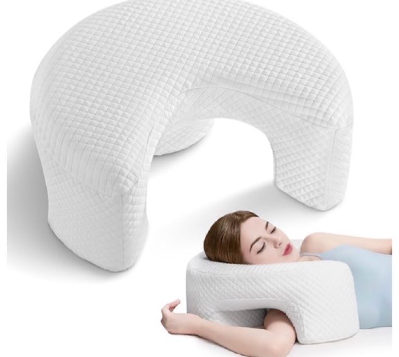 Side Sleeping Pillow with Arm Holes - Ergonomic Memory Foam Pillow for Cervical, Neck, Shoulder & Rotator Cuff Pain Relief - Ideal for Side Sleepers