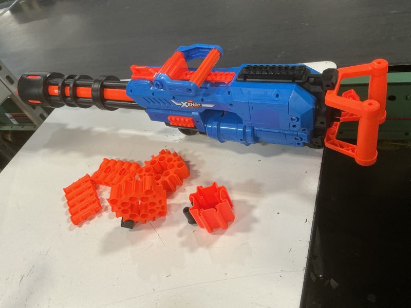 Condition photo showing As Is for (incomplete missing pieces) zuru x-shot insanity motorized rage fire blaster