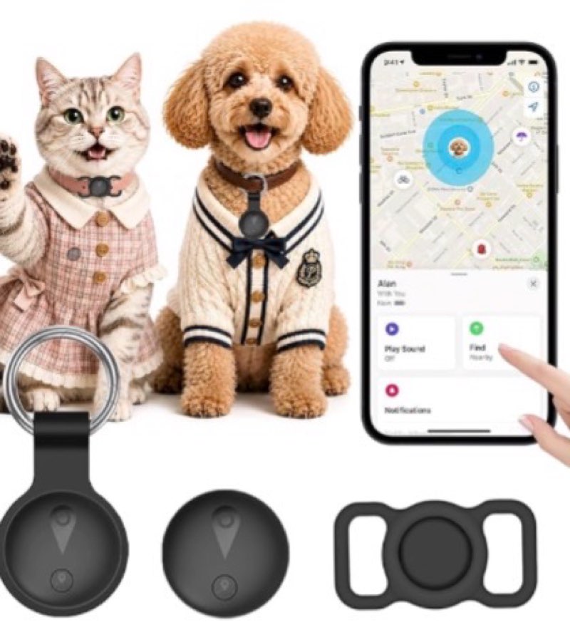 gps pet tracker, no monthly fee, no sim card, waterproof real-time anti-lost tracking,