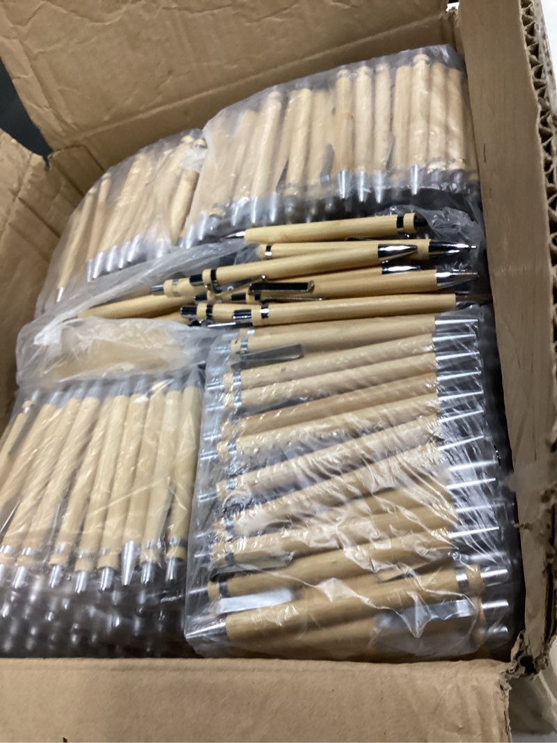Condition photo showing Good Condition for Maitys 1000 Pcs Bamboo Ballpoint Pens Bulk Wooden Retractable, Black Ink, 1mm Engraving Wooden Pen C