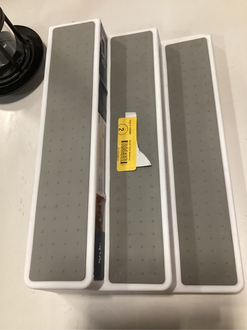 Condition photo showing As Is for Madesmart 9.75-in W x 3.56-in H x 14.94-in D 3 -Tier Freestanding White Plastic Spice rack