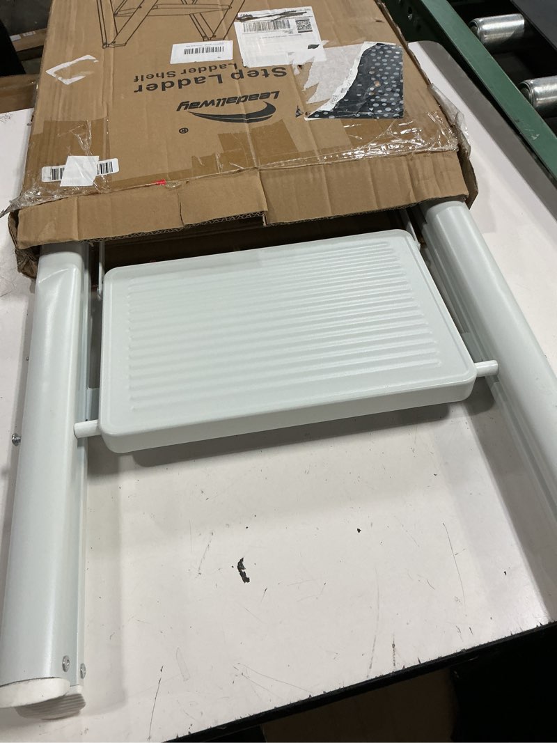 Condition photo showing Good Condition for leadallway lightweight 4 step closet step ladder designed specifically for women folding step stool ladder for home, kitchen plant stand adder 330 lbs capacity,white