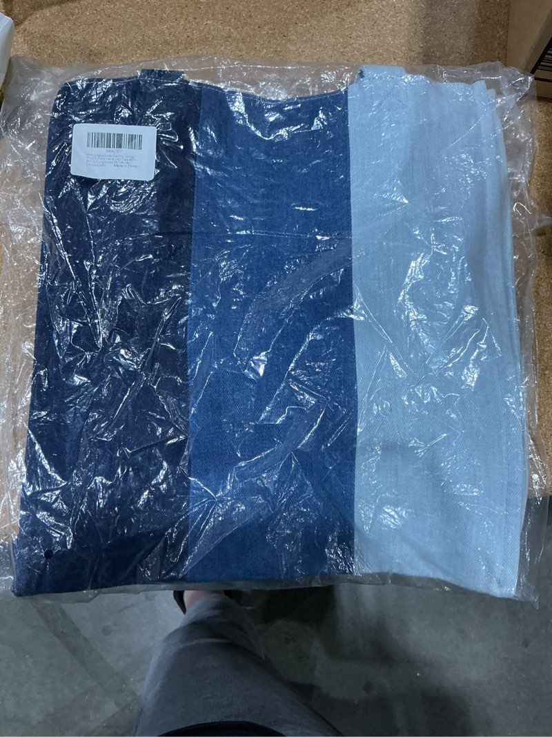 Condition photo showing New/Like New for aesthetic premium colorblock designer shoulder bag | niche lightweight foldable large denim tote bag with zipper pockets exquisite packaging spring’s melody