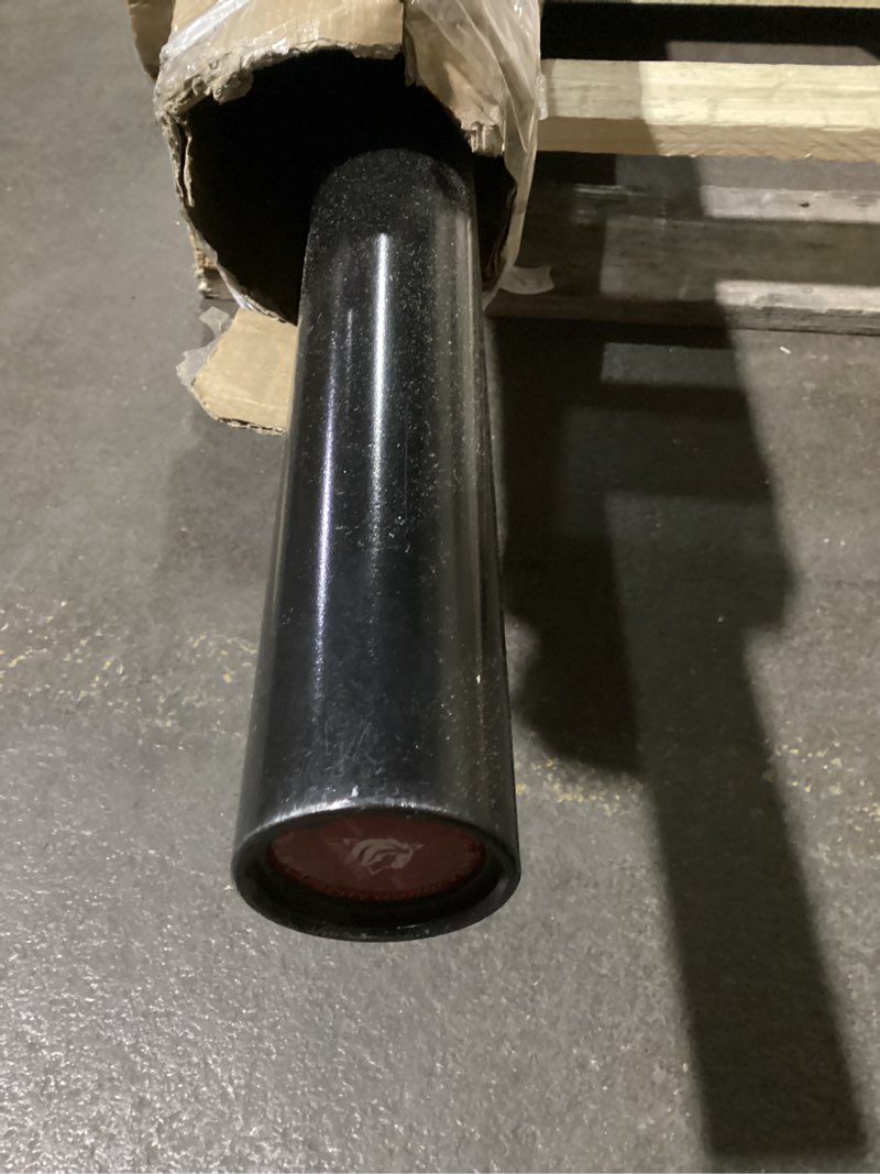 Condition photo showing Good Condition for lionscool 7ft olympic barbell for weightlifting, power lifting, 2 inch strength training bar for squats, deadlifts, presses, rows, curls - 700lbs/1000lbs/1500lbs capacity red ceramic shaft & black e-coated sleeves, 1500lbs, no center knurl