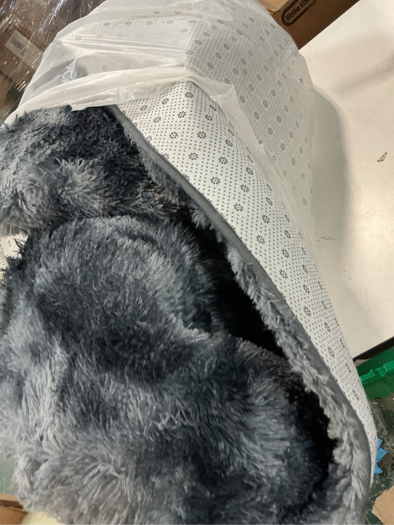 Condition photo showing New/Like New for Sour Lemon 8x10 Area Rugs for Bedroom, Living Room Fluffy Rug, Large Area Rug Shag Shaggy Carpet Soft Plush Furry Bedside Rugs, Machine Washable Area Rugs for Kids Girls Boys Home Decor Anti Slip Dark Grey 8' x 10' (Rectangular)