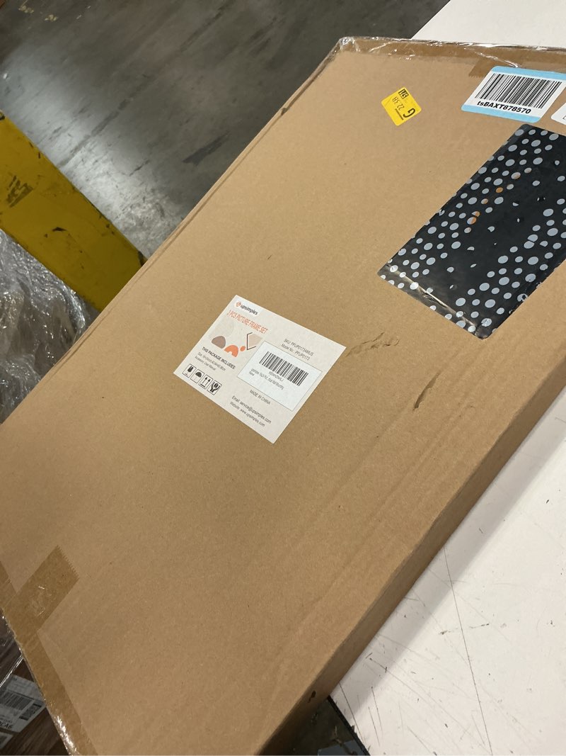 Condition photo showing New/Like New for upsimples 16x24 picture frame gold 3 pack, scratch-proof poster frames 16 x 24 for photo gallery - slide-in strips, horizontal or vertical wall mounting gold 16x24