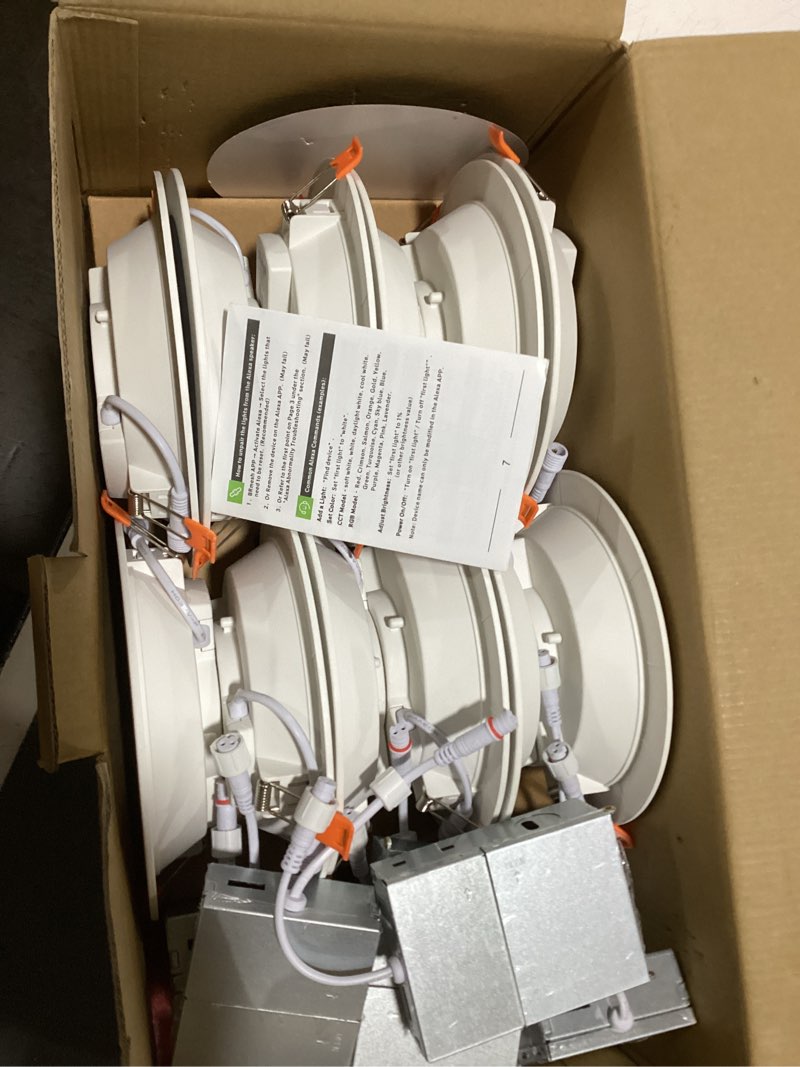 Condition photo showing Good Condition for ensenior 12 pack 4 inch ultra-thin led recessed light with junction box, 2700k/3000k/3500k/4000k/5000k selectable, 9w 75w eqv, dimmable, 750lm high brightness - etl and energy star certified