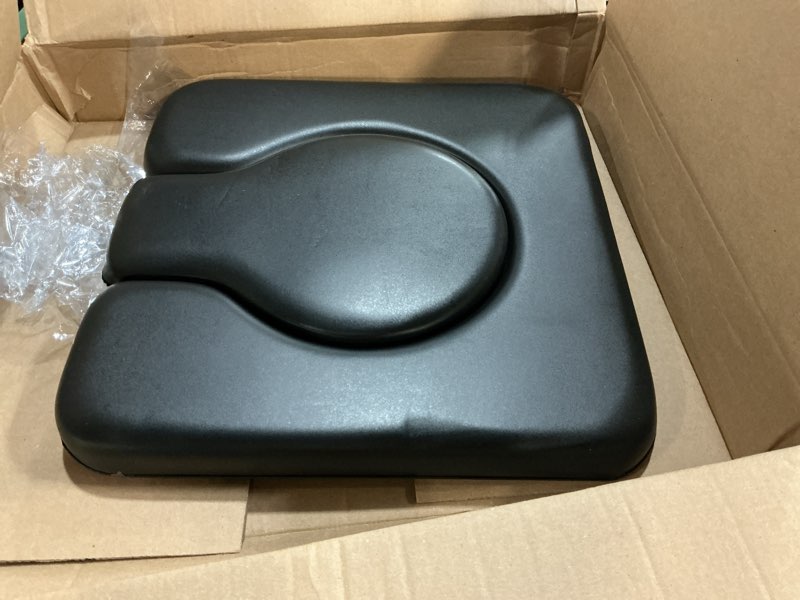 Condition photo showing Good Condition for pu commode seat cushion universal fit toilet chair, sponge padded soft pad for bedside commode seat,with two white snaps and screws. commode chair, cover shower wheelchair