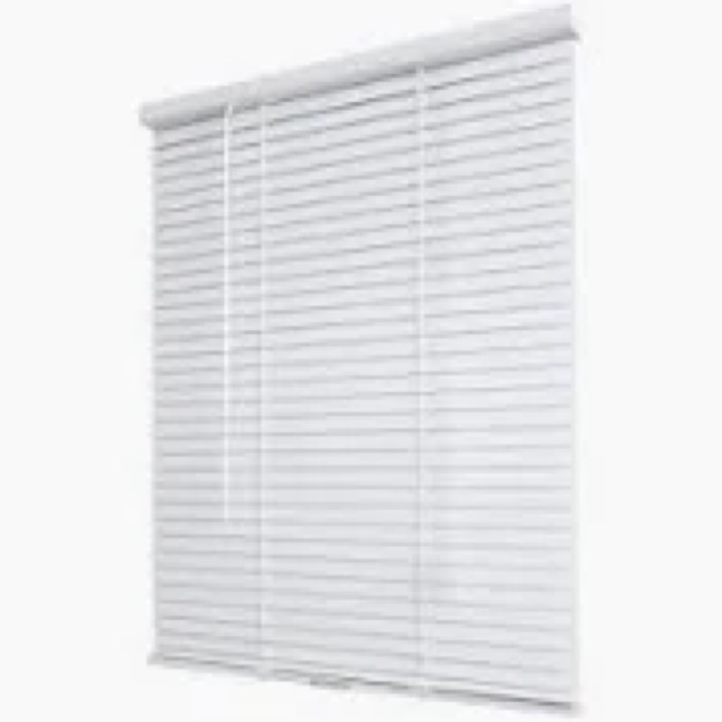 LEVOLOR 1-in Cordless White Vinyl Room Darkening Mini Blinds CUT TO 29" X 64"