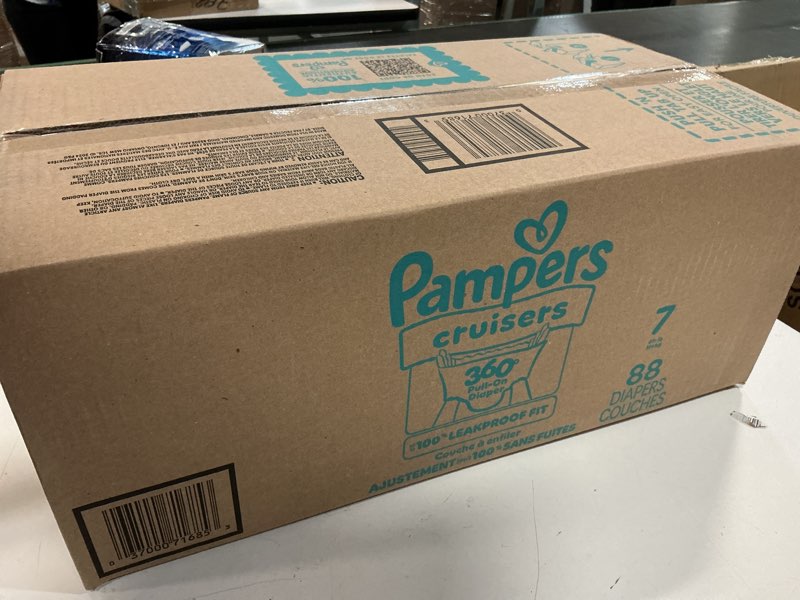 Condition photo showing New/Like New for pampers diapers - cruisers 360 - size 7, 88 count, babyproof up to 100% leakproof pull-on diaper size 7 88