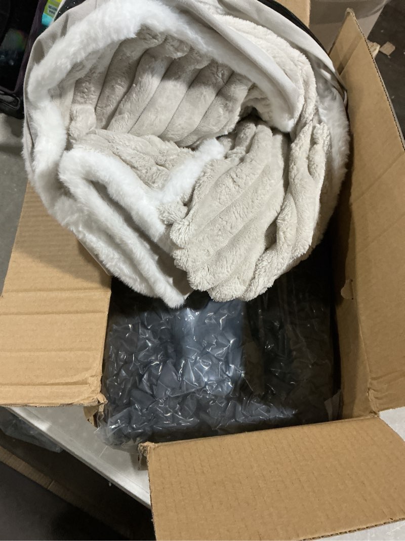 Condition photo showing Good Condition for dog beds for large sized dog, orthopedic pet bed with waterproof lining, soft short plush surface & egg crate foam, machine washable pet bed with removable cover & anti slip bottom l(36"*27"*3") cream