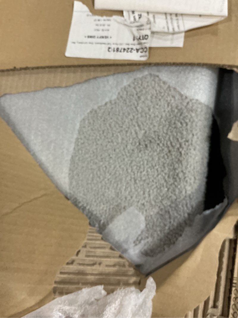 Condition photo showing Good Condition for  1 set 2 boxes Benzara Caer Queen Size Bed- LED Panel Tall Headboard- Gray Upholstery- Black Okume