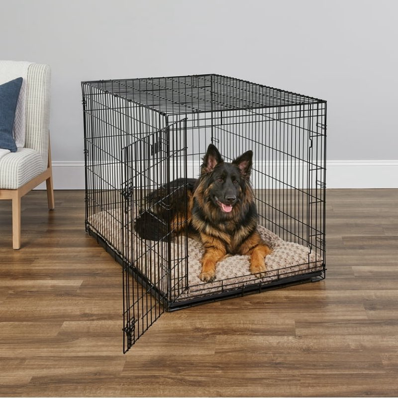 MidWest Homes for Pets Enhanced Single Door iCrate Dog Crate, 47.84L x 29.73W x 31.70H inch, Black
