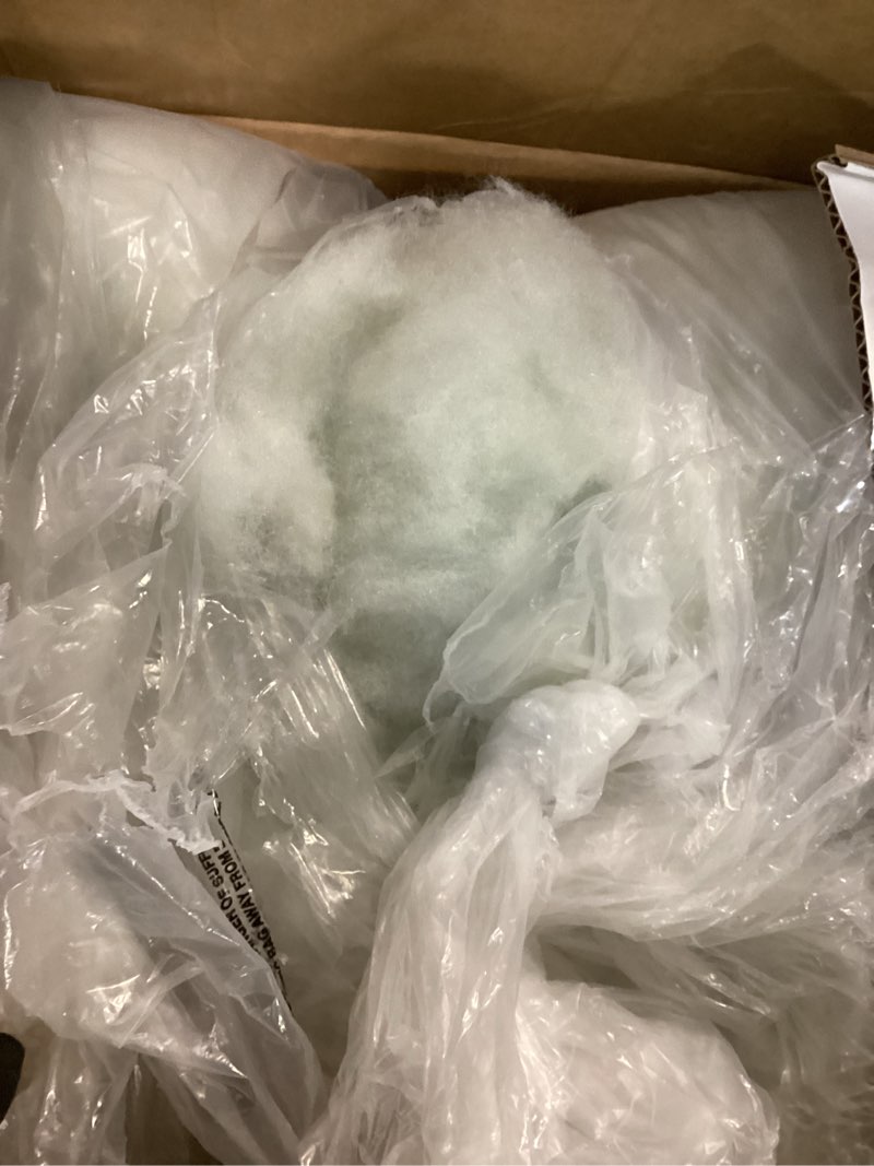 Condition photo showing As Is for Fairfield The Original Poly-Fil, Premium Polyester Fiber Fill, Soft Pillow Stuffing, Stuffing for Stuffed Animals, Toys, Cloud Decorations, and More, Machine-Washable Poly-Fil Fiber Fill, 20 lbs. Box 20 lb White