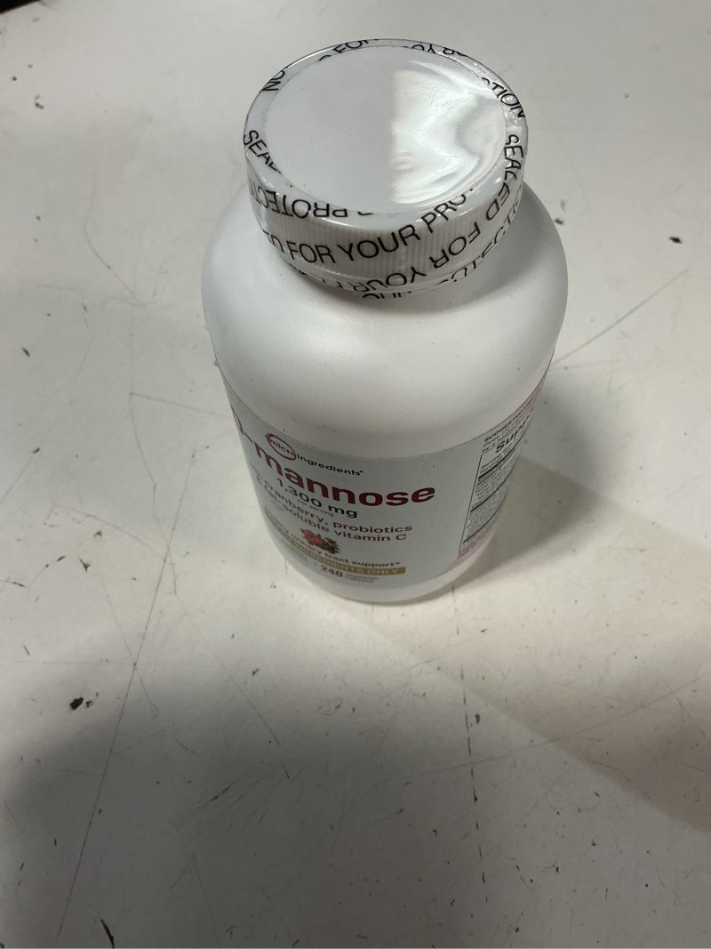 Condition photo showing New/Like New for exp/10/2027)pure d mannose 1,300mg with cranberry & probiotics, 240 veggie capsules | urinary tract health for women | plus 1 million cfu probiotics blend & high absorption vitamin c | filler free, non-gmo