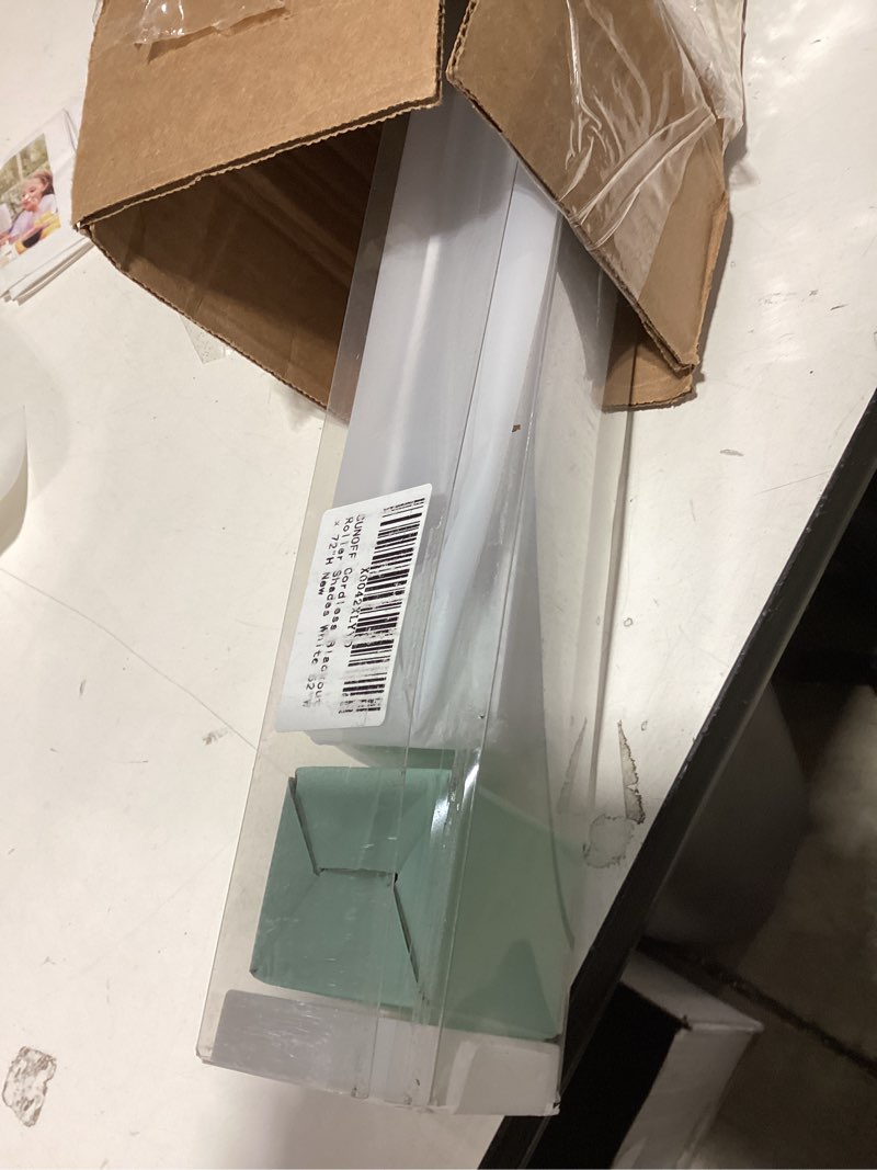 Condition photo showing Good Condition for sunoff blackout roller shades blinds cordless for windows pull down room darkening door blinds with thermal insulated easy to install for living room,bedroom,home,office bathroom white 52" wx72 h 52"w x 72"h white