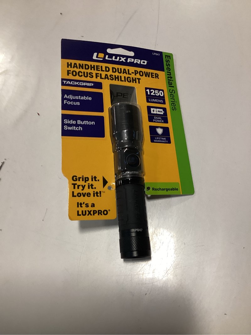Condition photo showing As Is for LUXPRO XP915 Compact Tactical Rechargeable 1600 Lumen Flashlight - 18650 Battery