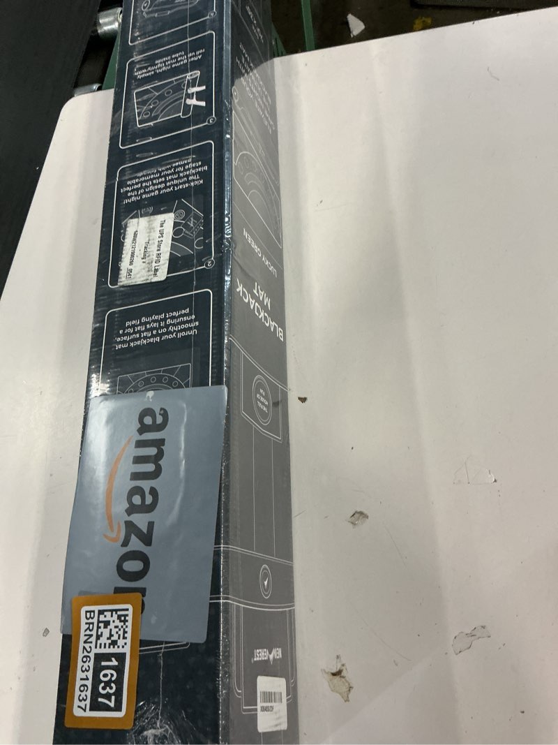 Condition photo showing Good Condition for Newverest Blackjack Mat 70" x 35", Blackjack Table Top for Home Game Nights with Friends | Black Jack Casino Table Topper, Poker Mat Layout in Zipper Storage Bag with 8 Coasters in Gift-Ready Box Traditional Green