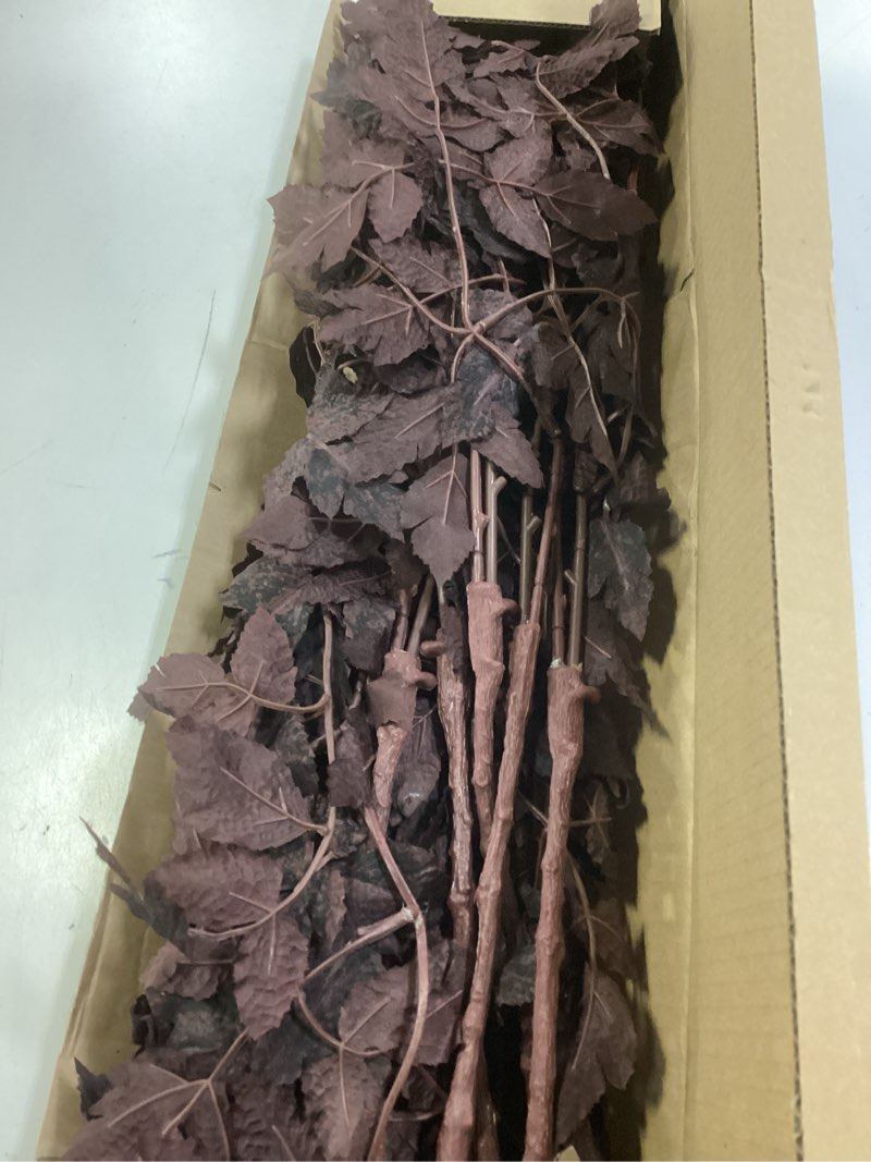Condition photo showing Good Condition for lyrow 10 pack artificial cimicifuga plant leaf spray faux plum cimicifuga ramosa leaf branch faux fall spray silk plants for home vase wedding garden farmhouse table mantel decor (18 inches) 10 18 inches