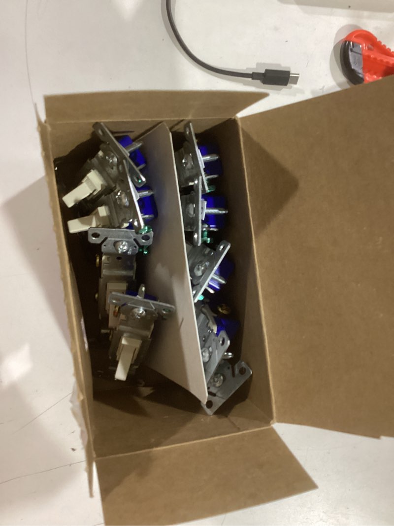 Condition photo showing As Is for Eaton 15-amp Single-pole Toggle Light Switch , Light almond 10 -Pack